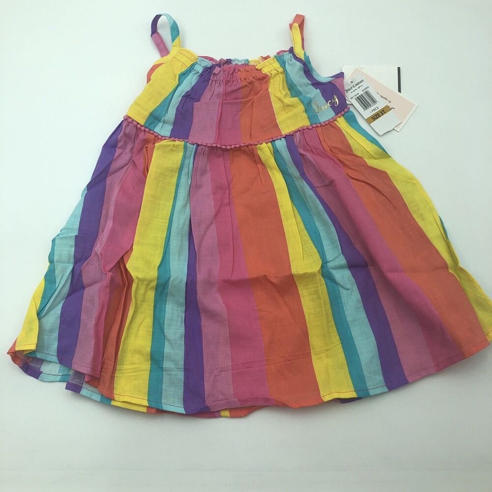 Juicy Couture Kids Girls 3T, Rainbow Striped Dress